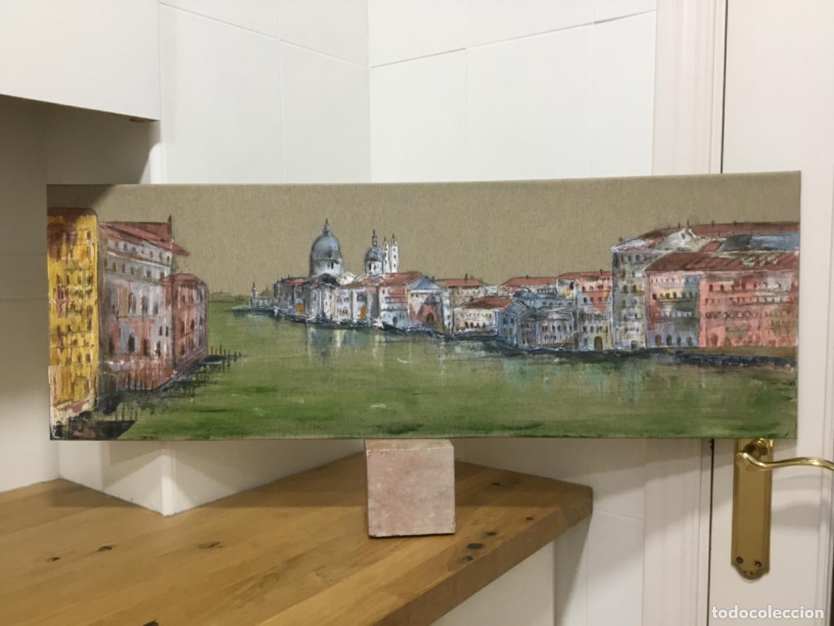 Arte: Gran canal. Venecia. Acr&iacute;lico y carboncillo sobre madera y lino.