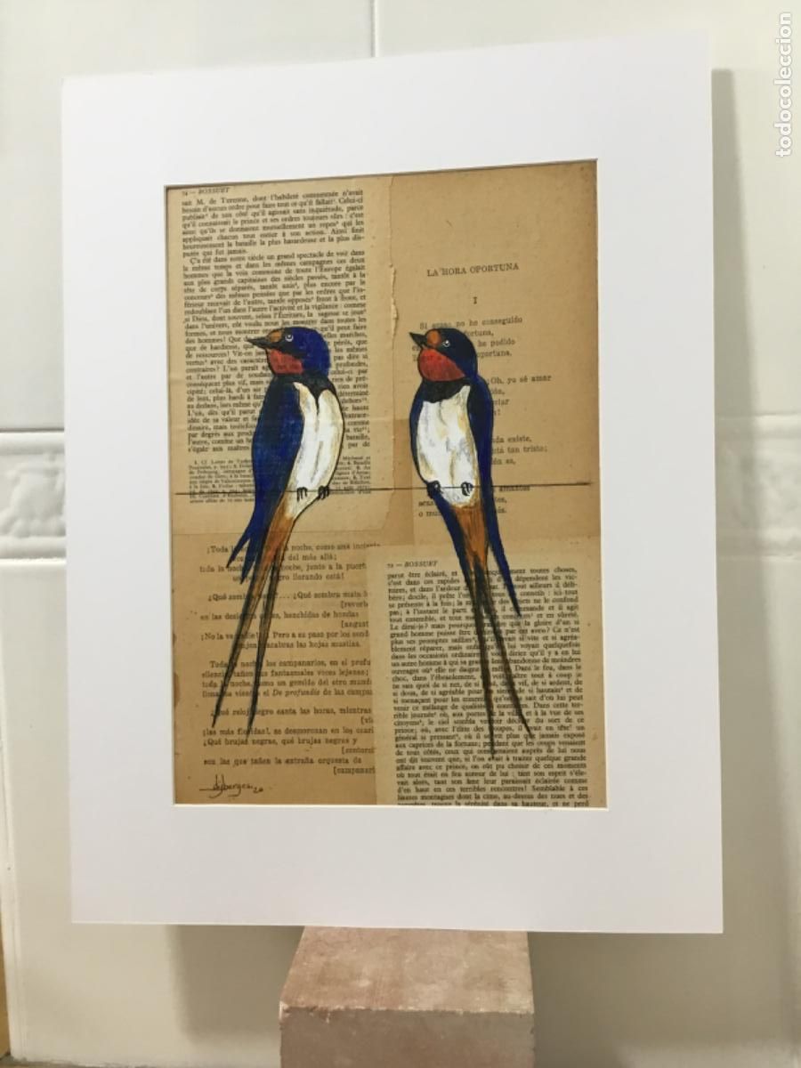 Arte: Buena compa&ntilde;&iacute;a. Acr&iacute;lico sobre madera y papel antiguo.