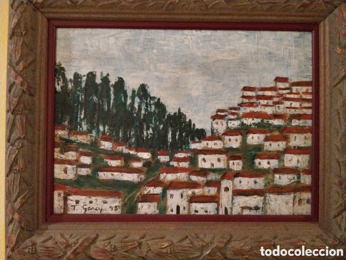 Arte: &Oacute;leo sobre lienzo firmado T. Garcy (1998) &ndash; cuadro enmarcado