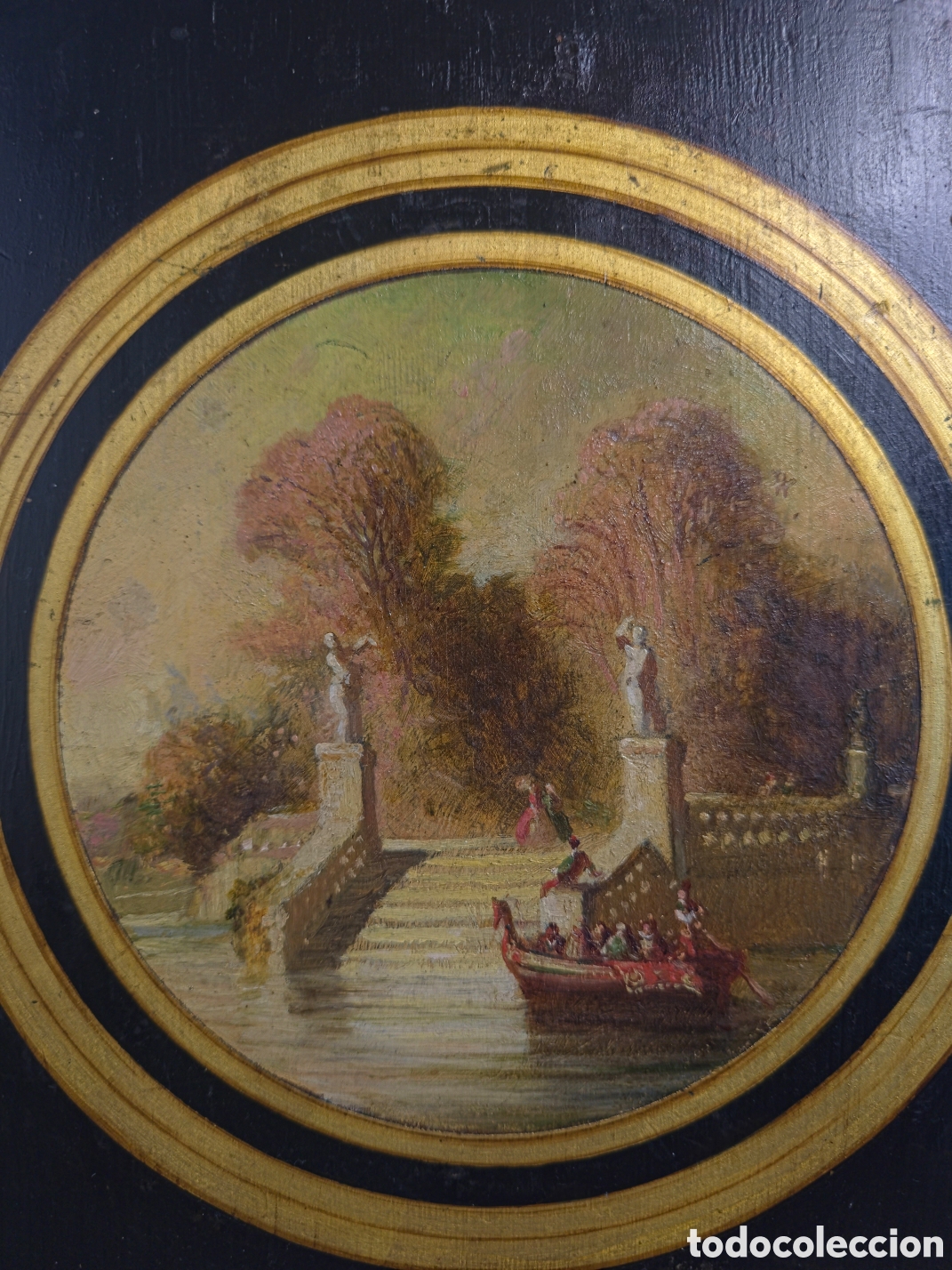 Arte: Escena Galante en Jardin s.XIX Francia.