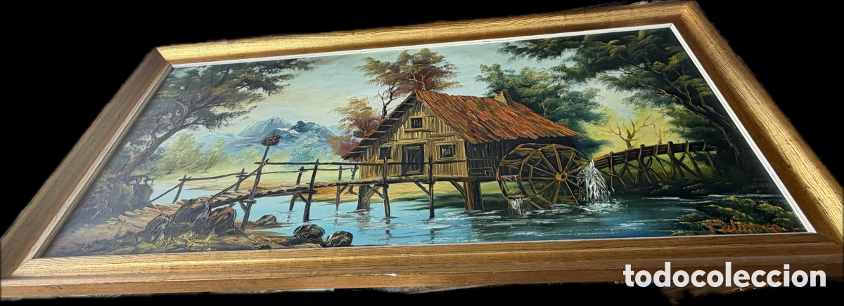 Arte: &Oacute;leo sobre lienzo salinero paisaje