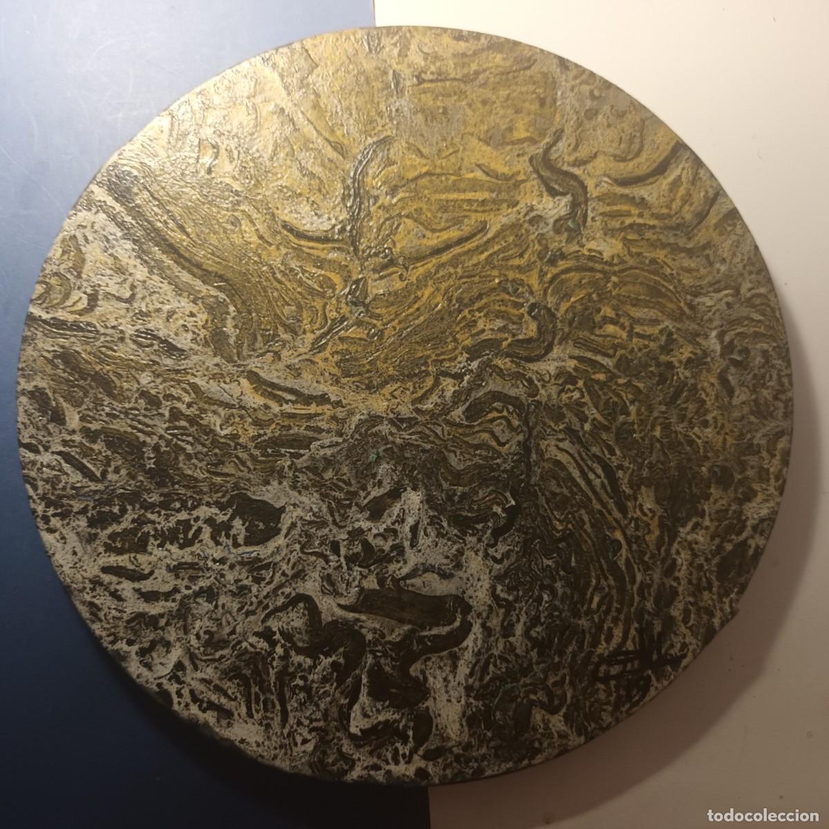 Arte: Cuadro Acrilico sobre lienzo. 30 cm diametro. ORIGINAL Lote P - 133