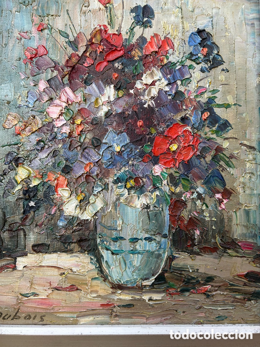 Arte: Cuadro &oacute;leo bodeg&oacute;n flores firmado DUBOIS