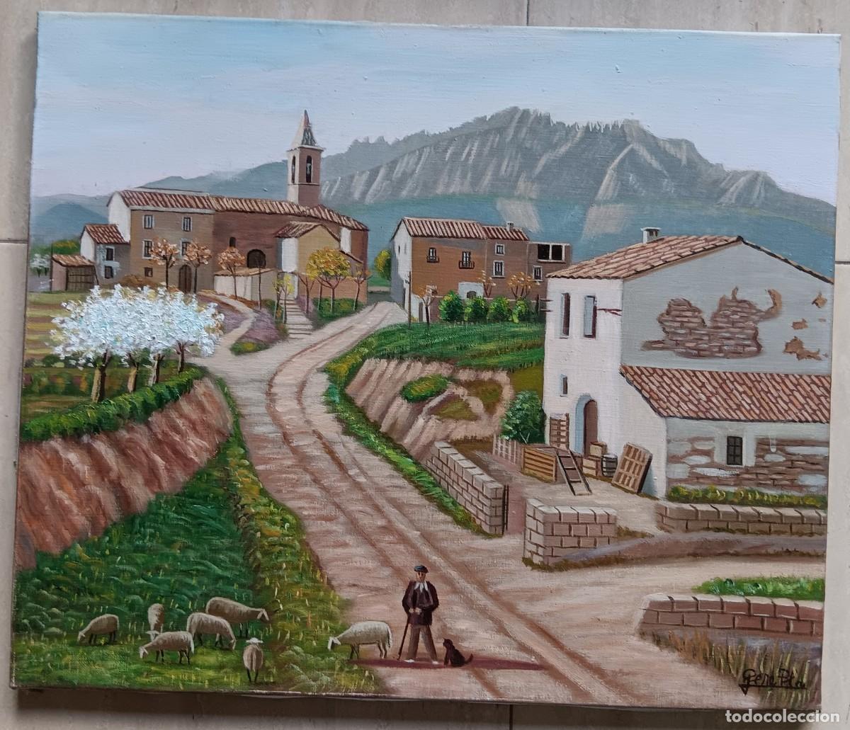 Arte: PERE PLA PAR&Eacute;S. &Oacute;LEO SOBRE TELA. MONTADO EN BASTIDOR CON MEDIDAS 55 X 46. ABRERA, AL 1935.