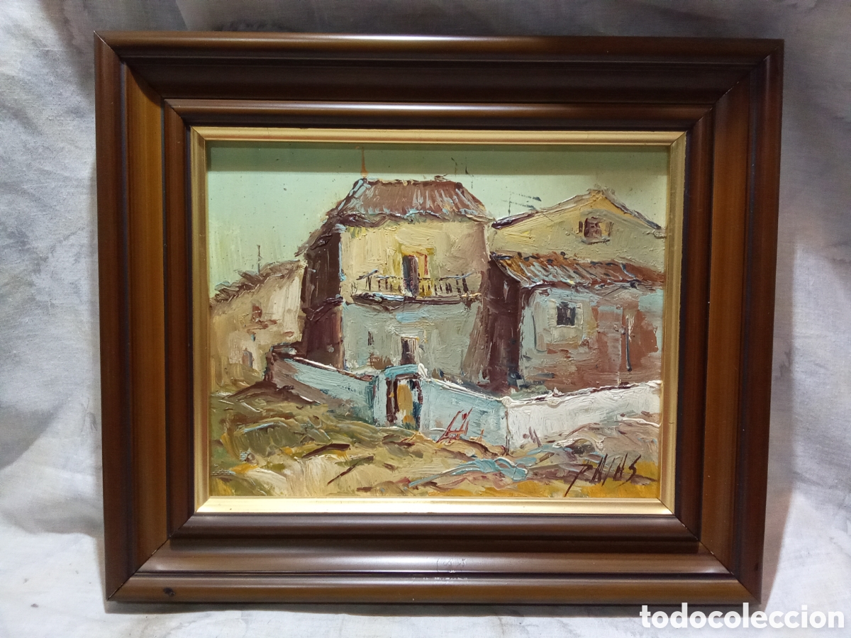 Art: BONITO PAISAJE R&Uacute;STICO AL &Oacute;LEO FIRMADO