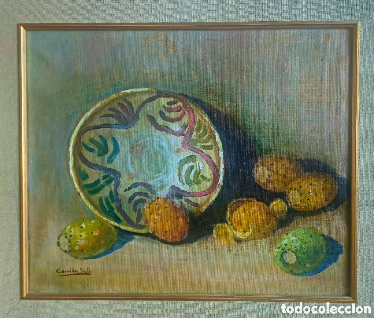 Kunst: Garrido Soto (M&aacute;laga 1930-2009) interesante pintura higos, firmada.