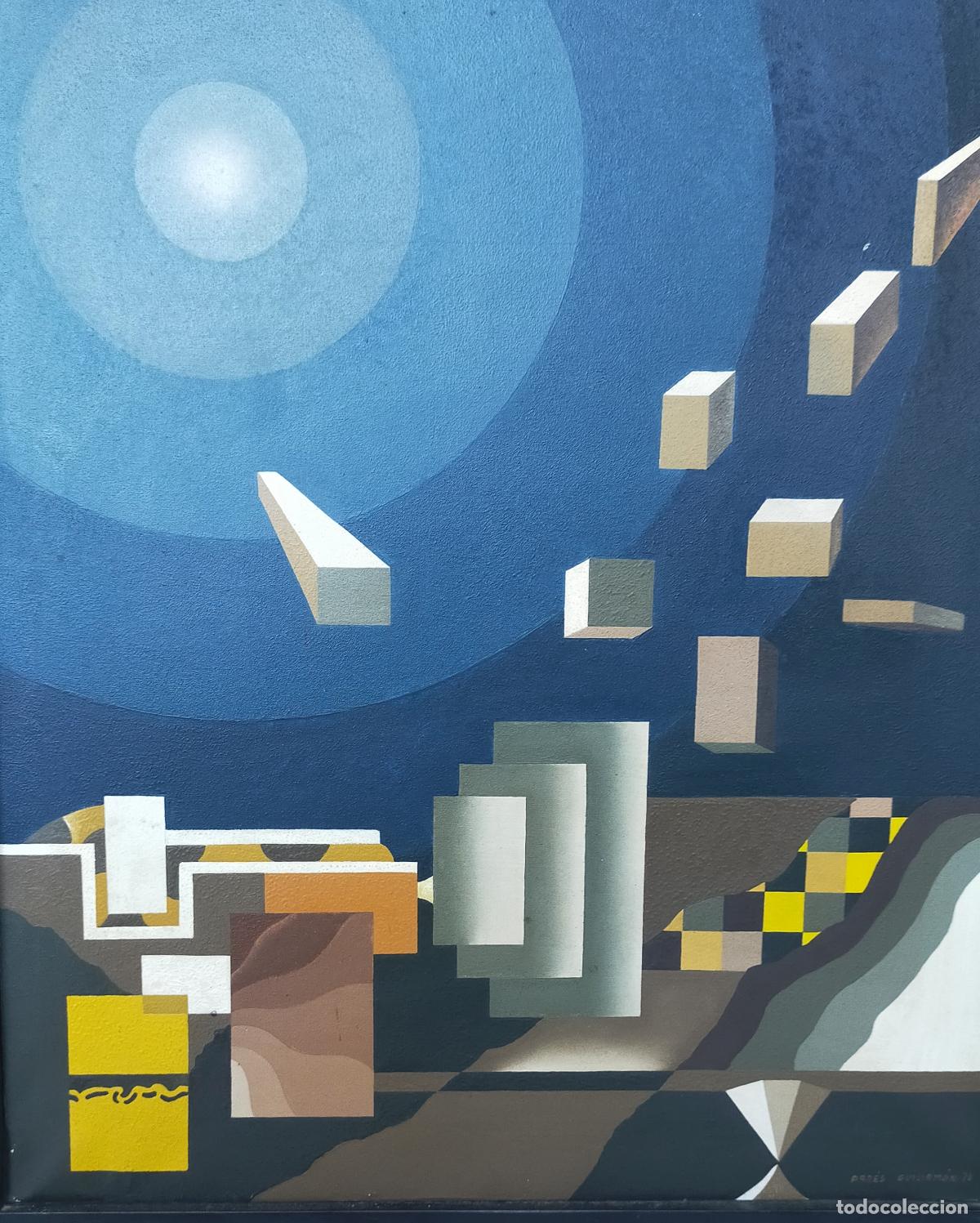 Arte: PARES GUILLAMON - Oleo firmado 1978 - Jupiter ocho - 62,5 X 76 cm.