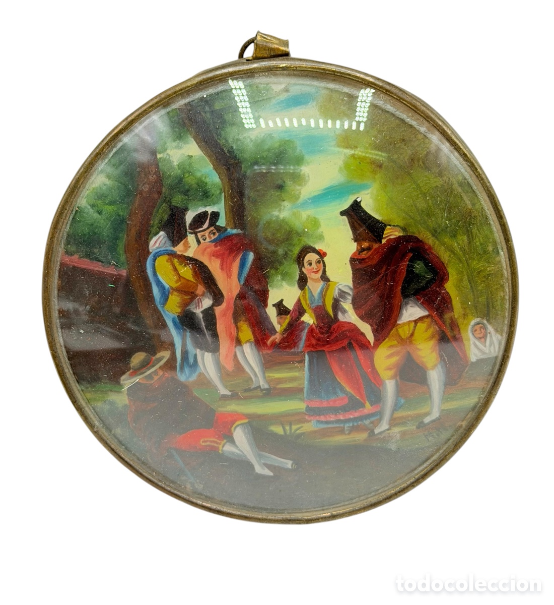 Art: Pintura Escena Galanteo Enmarcada