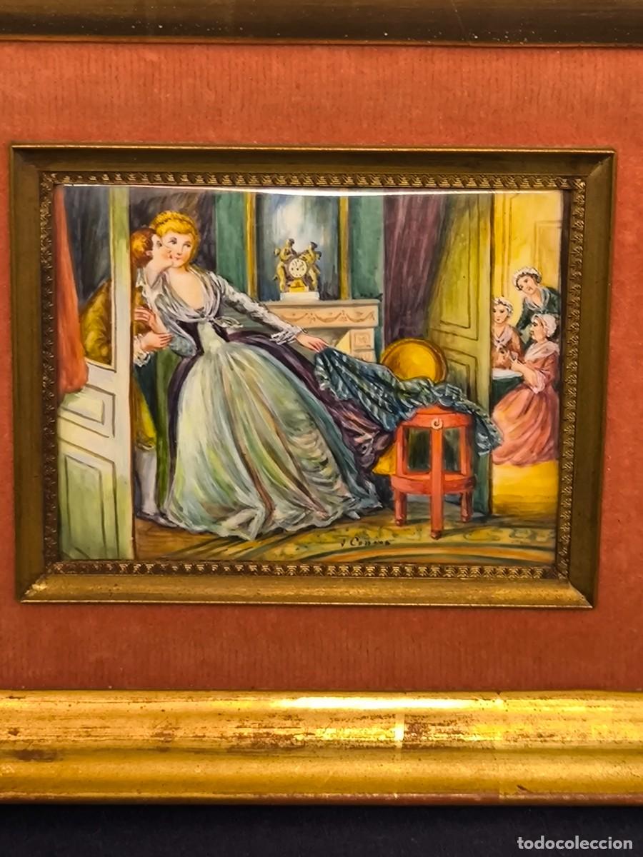Arte: MINIATURA FRANCESA CON TEMA ROMANTICO - Foto 2