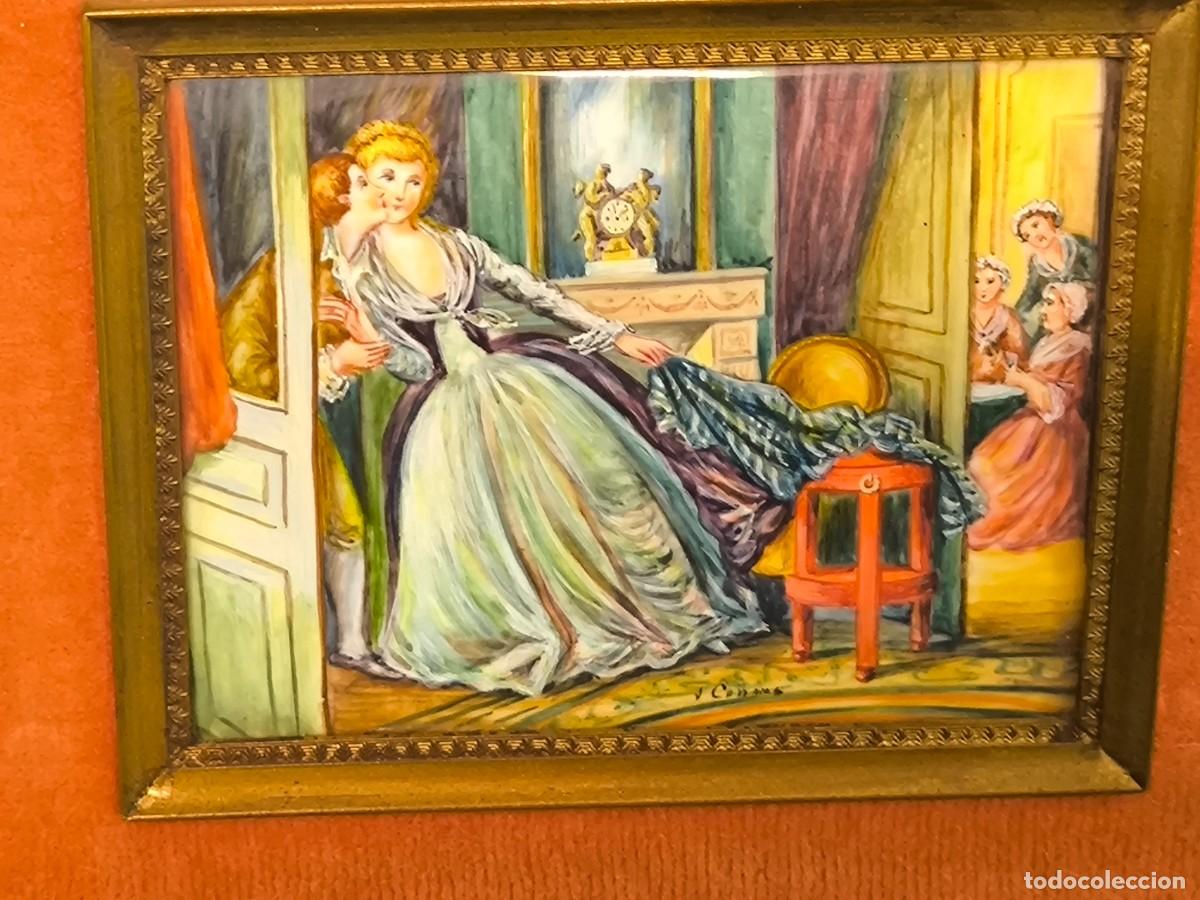 Arte: MINIATURA FRANCESA CON TEMA ROMANTICO - Foto 3