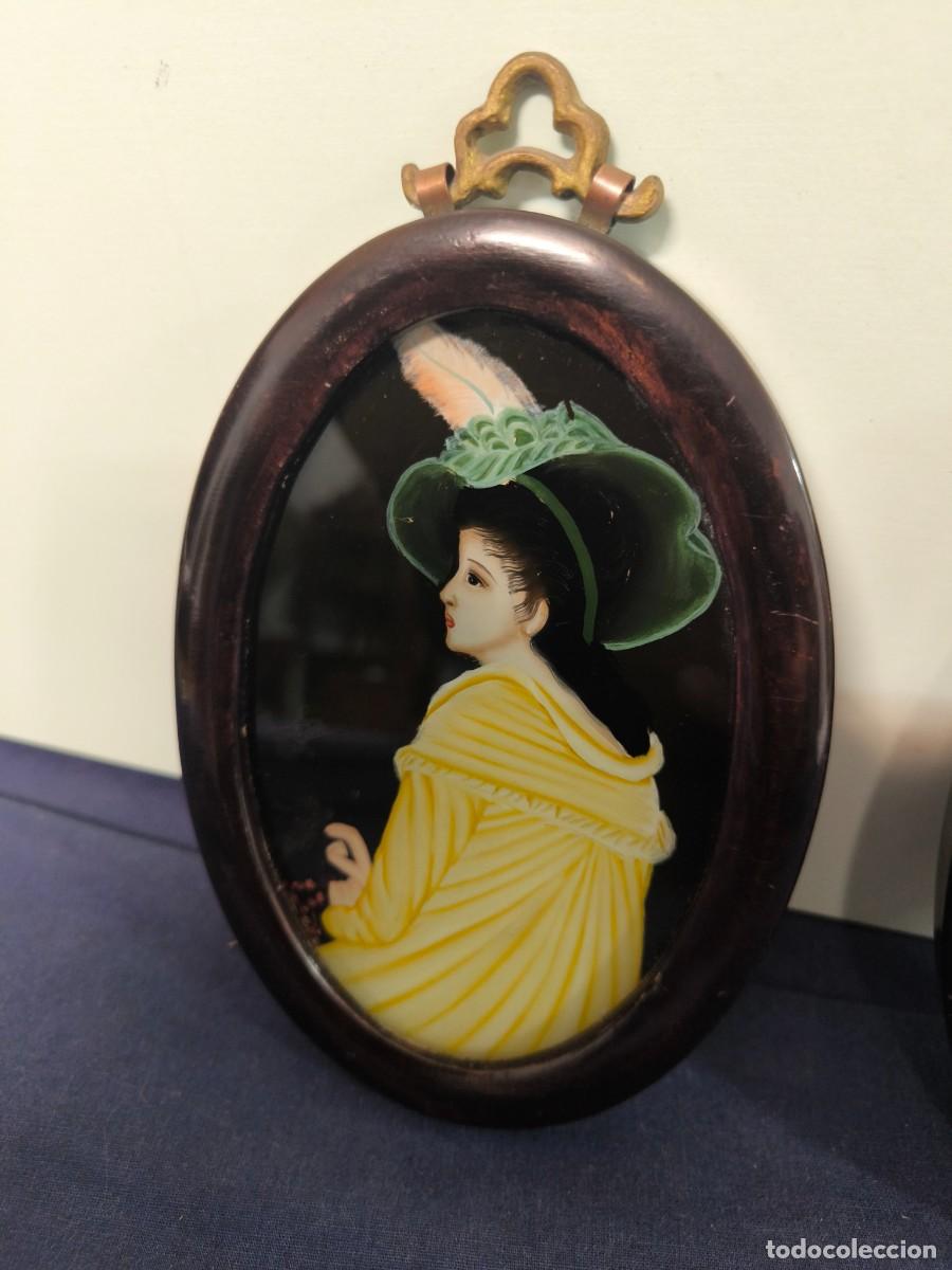 Arte: PAREJA DE PINTURAS CON DAMAS DE EPOCA - Foto 3