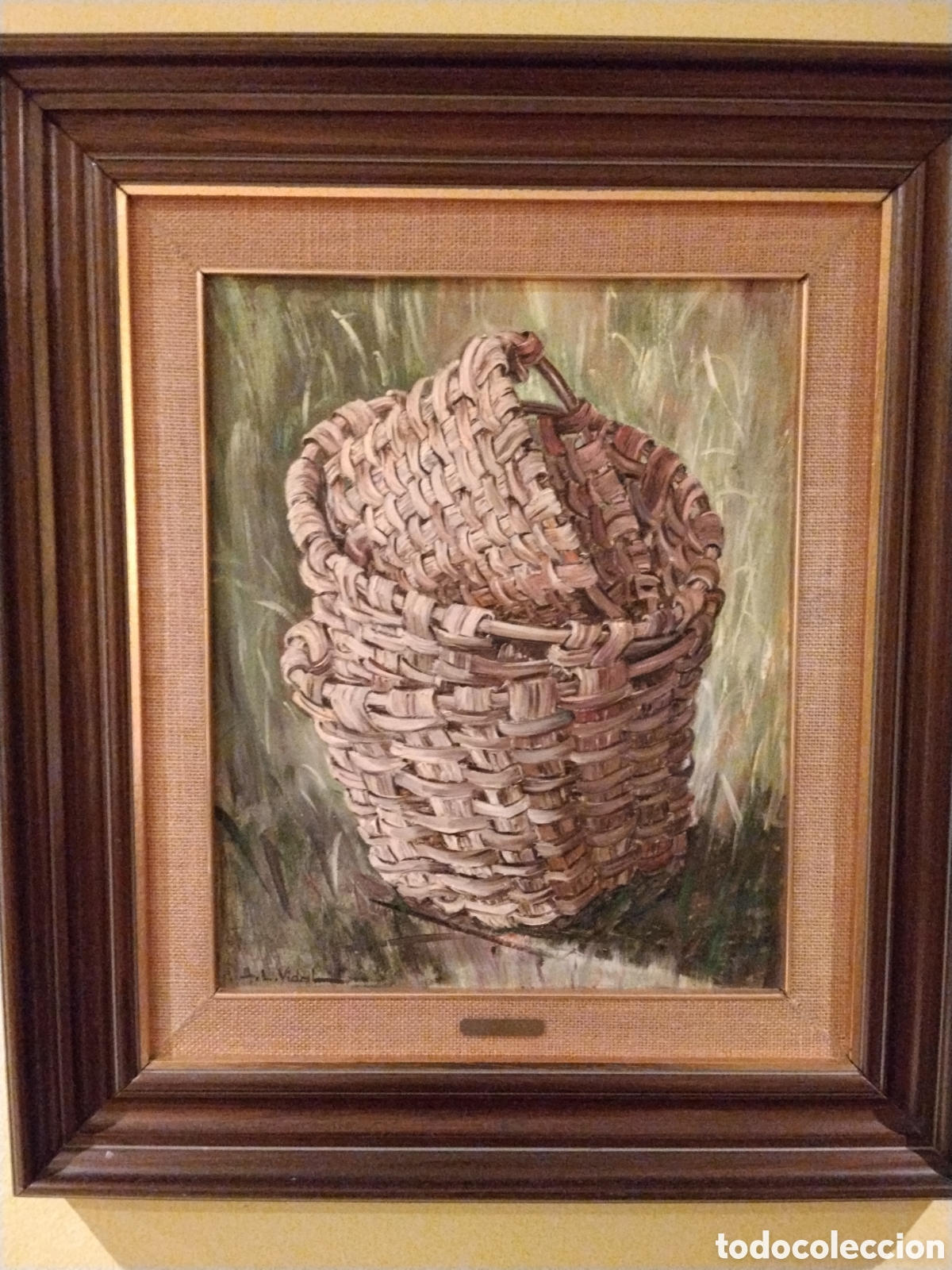 Arte: Cuadro firmado A. L. Vidal &ndash; pintura original &ndash; marco madera