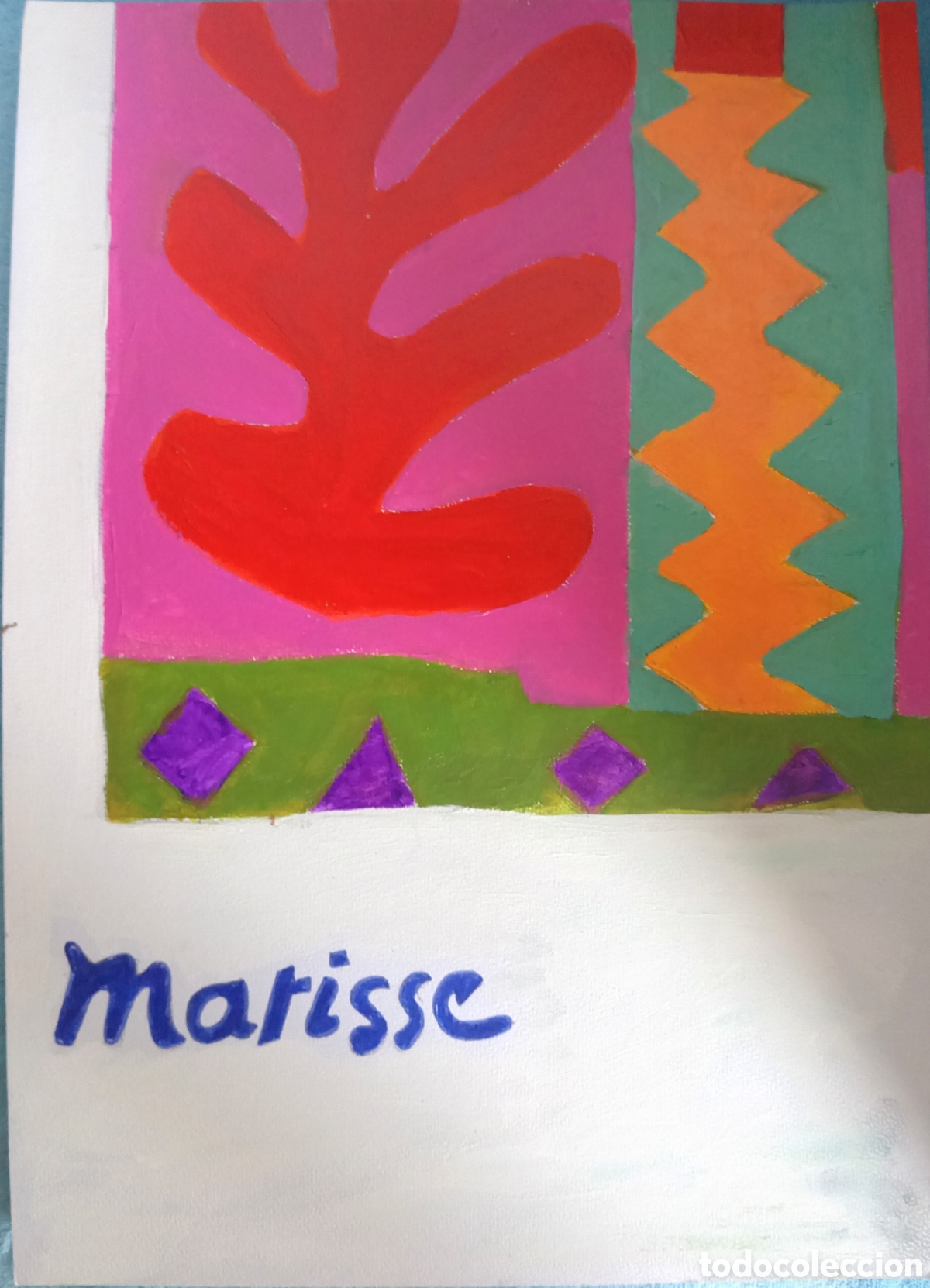 Arte: Interpretaci&oacute;n pintura (10) Matisse acr&iacute;lico sobre papel cart&oacute;n r&iacute;gido42cmx29,5cm. Muy bonito