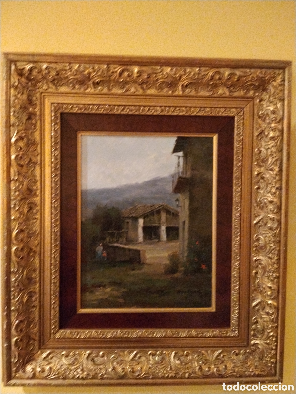 Art: &Oacute;leo firmado Colomer atrib. Joan Colomer con gran marco cl&aacute;sico