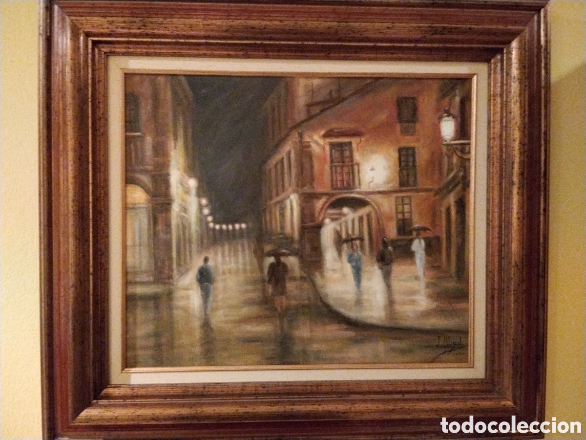 Arte: &Oacute;leo sobre lienzo firmado J. Abad 2006 con marco
