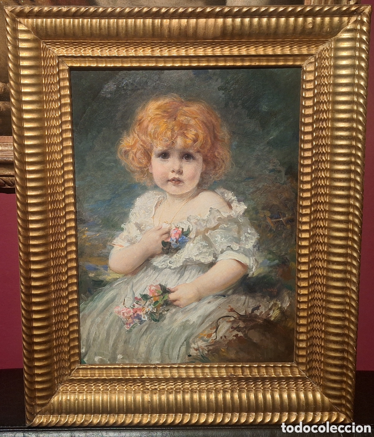 Arte: RETRATO DE NI&Ntilde;A POR CHARLES-ALBERT WALHAIN (1877-1936)