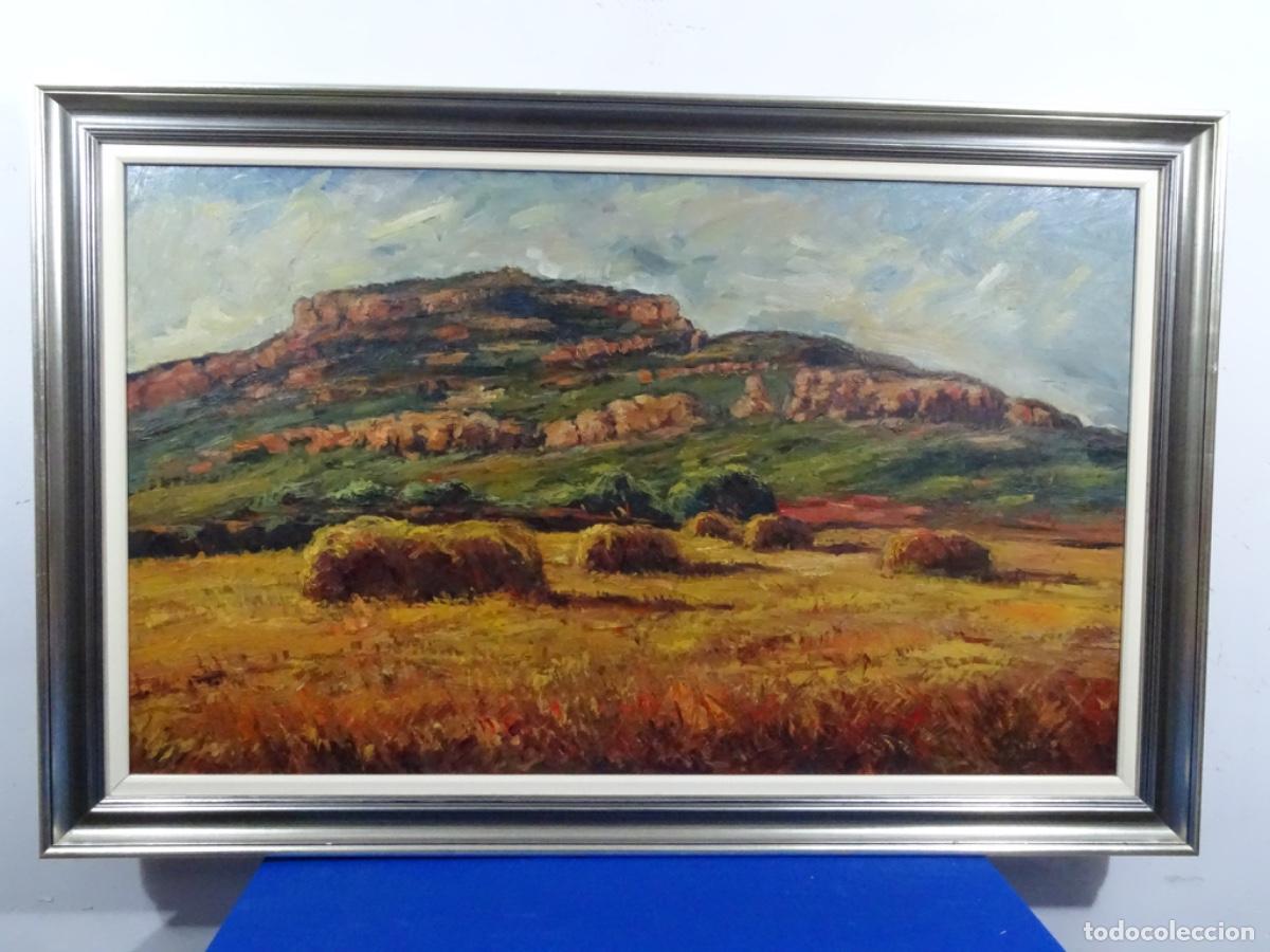 Arte: GRAN OLEO SOBRE TABLA DEL PINTOR DE TERRASSA AGUST&Iacute;. PAISAJE DE LA MOLA.