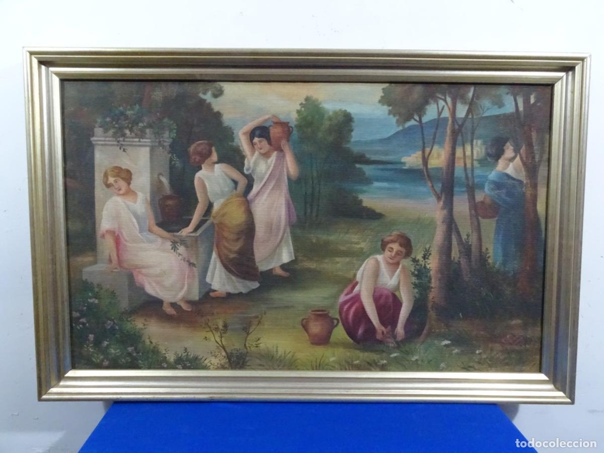 Arte: GRAN OLEO SOBRE TELA FIRMADO A. FERRER 1915. TEMA NOUCENTISTA.