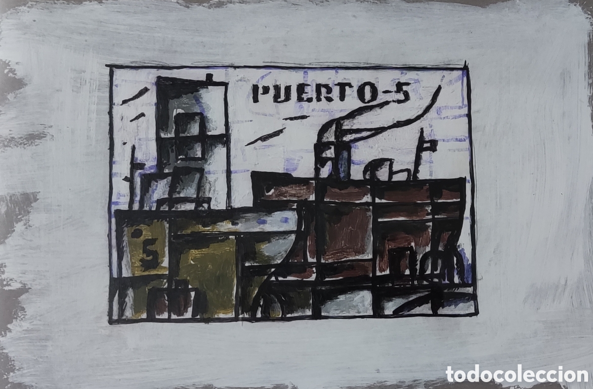 Arte: Alceu Ribeiro (1919-2013). Puerto. &Oacute;leo. Constructivismo. Torres Garc&iacute;a. Mallorca