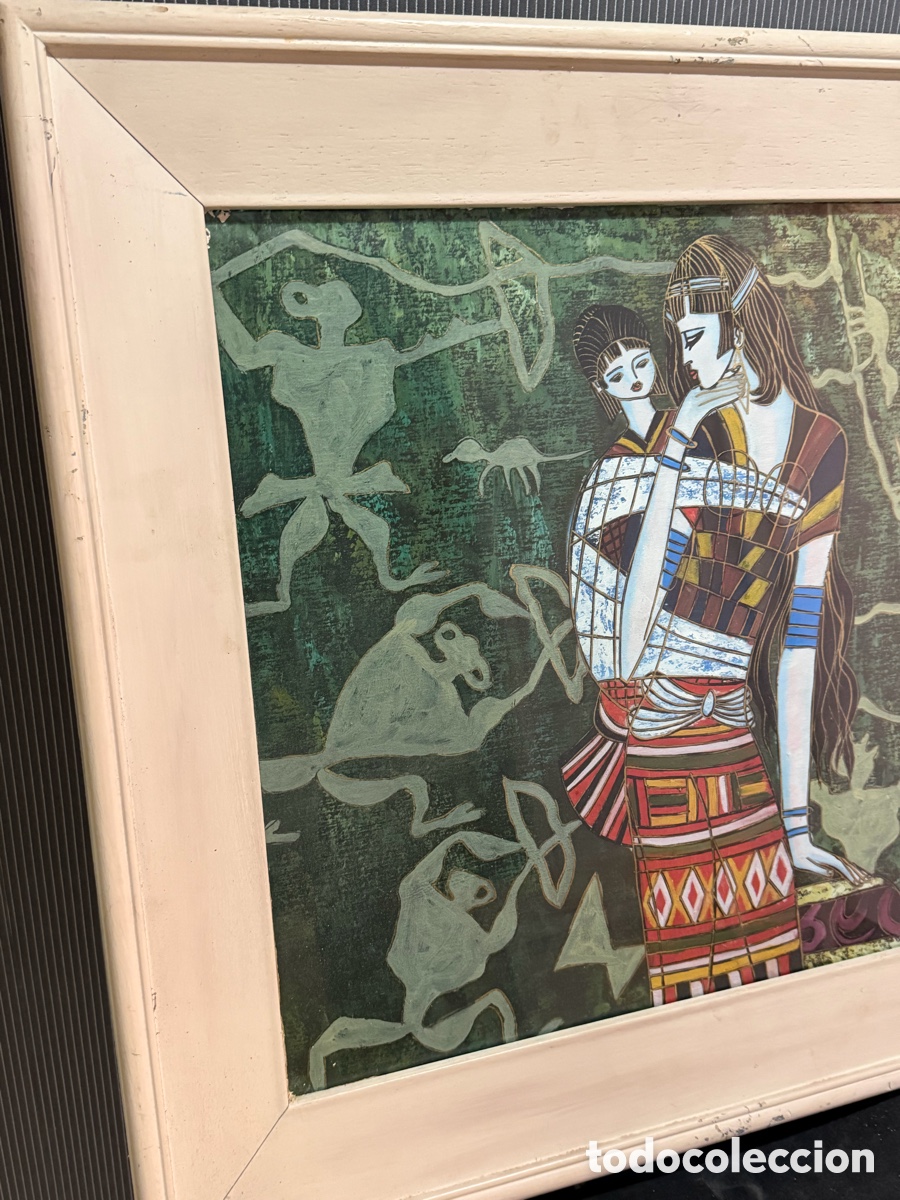 Art: &Oacute;LEO SOBRE LIENZO EST&Iacute;O INDO FIRMADO