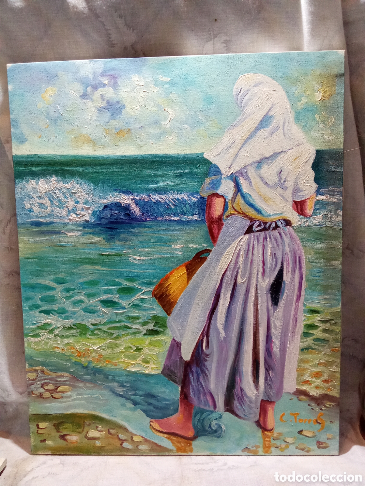 Kunst: PRECIOSA ESCENA COSTUMBRISTA LA &Oacute;LEO POR C.TORRES