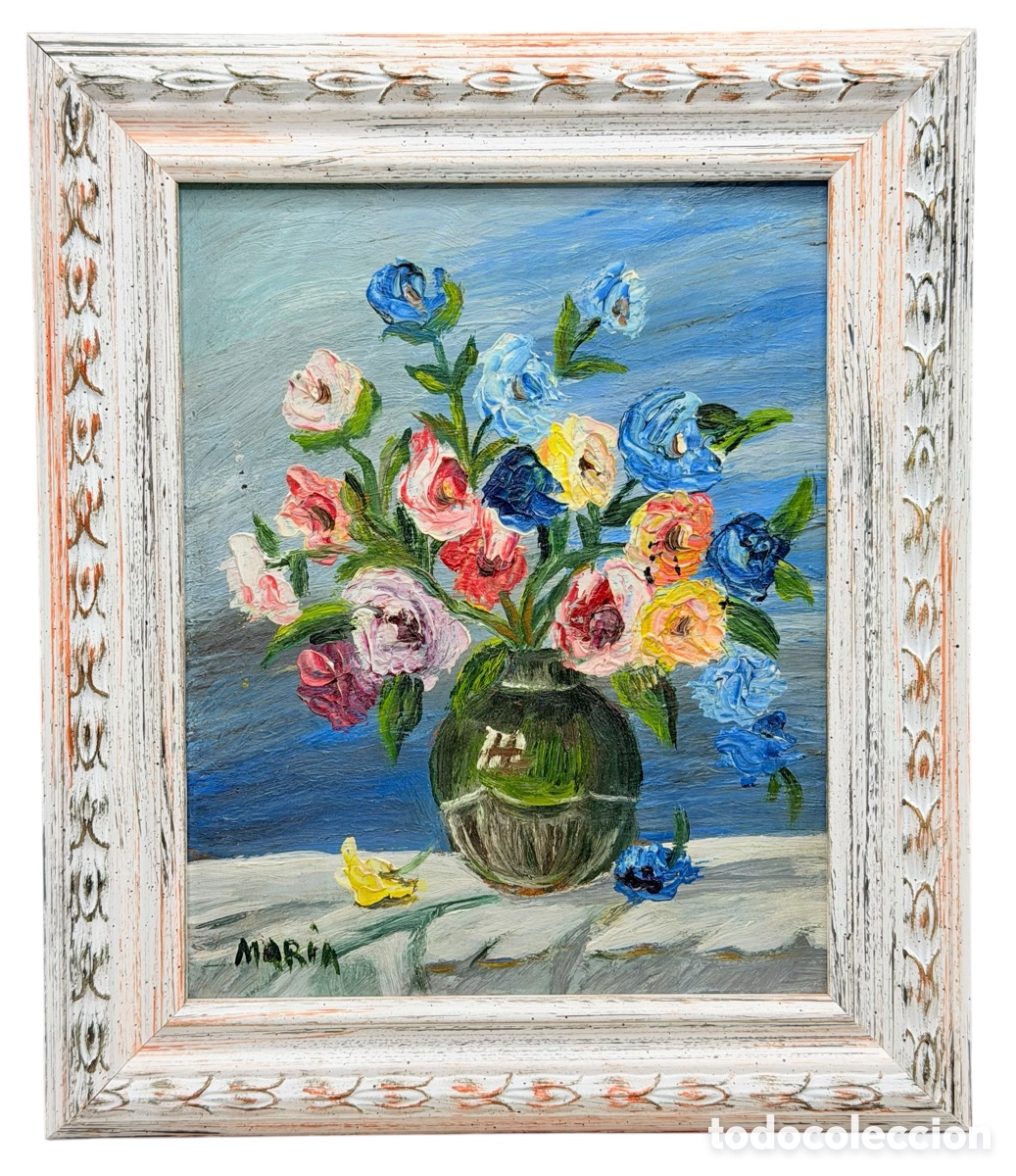 Arte: Bodeg&oacute;n Pintado al &Oacute;leo Enmarcado