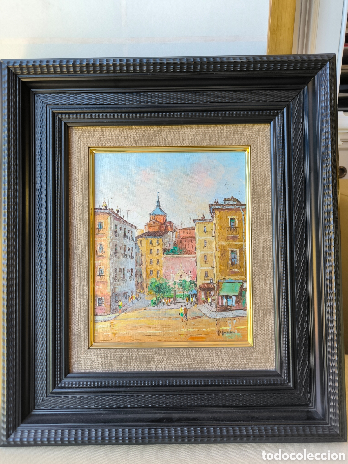 Arte: Oleo Herminio Chicarro Marcos. Plaza Cruz Verde Madrid