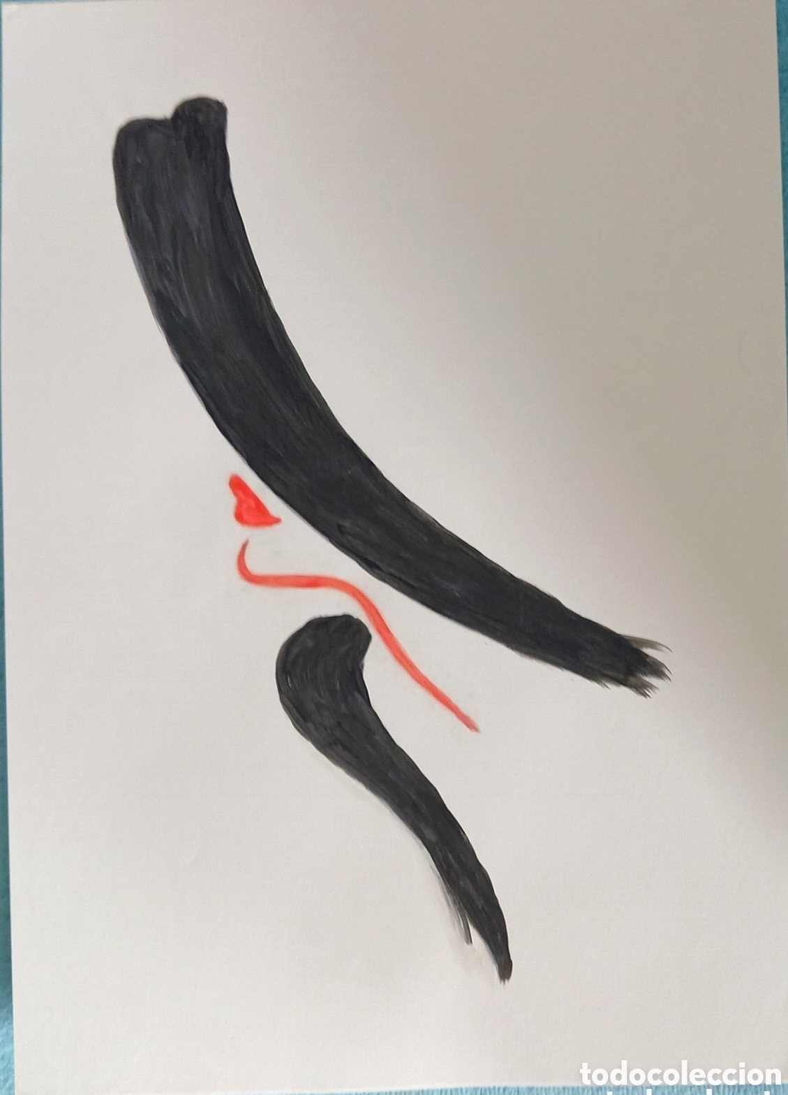 Arte: Original pintura mujer con sombrero (6) acuarela sobre papel doble 29,6cm x 21cm. Muy bonita