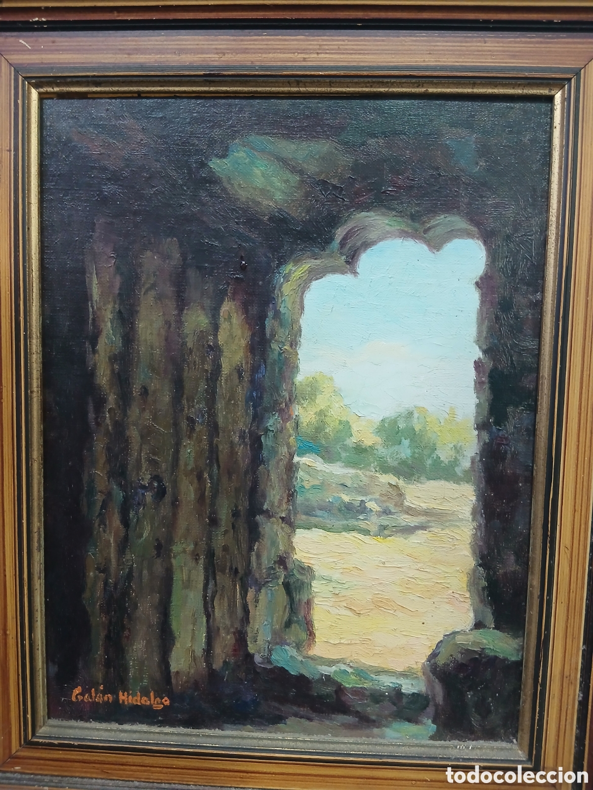 Art: Oleo sobre tabla Gal&aacute;n Hidalgo. Pintor gallego. Coru&ntilde;a. (L98)