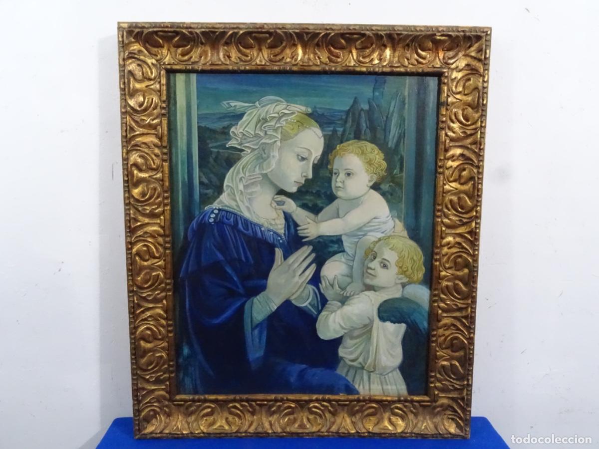 Art: &Oacute;LEO SOBRE TELA ANONIMO. COPIA VIRGEN CON NI&Ntilde;O FILIPPO LIPPI, SIGLO XV.