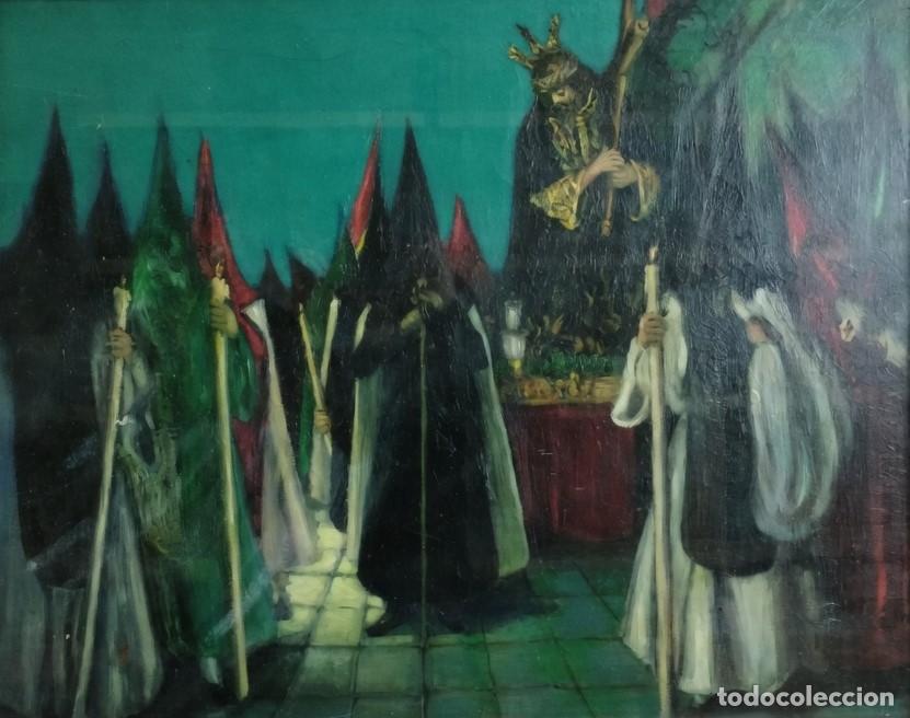 Arte: PROCESI&Oacute;N DE SEMANA SANTA EN SEVILLA. FIRMADO YAGO C&Eacute;SAR. ESPA&Ntilde;A. 1940.