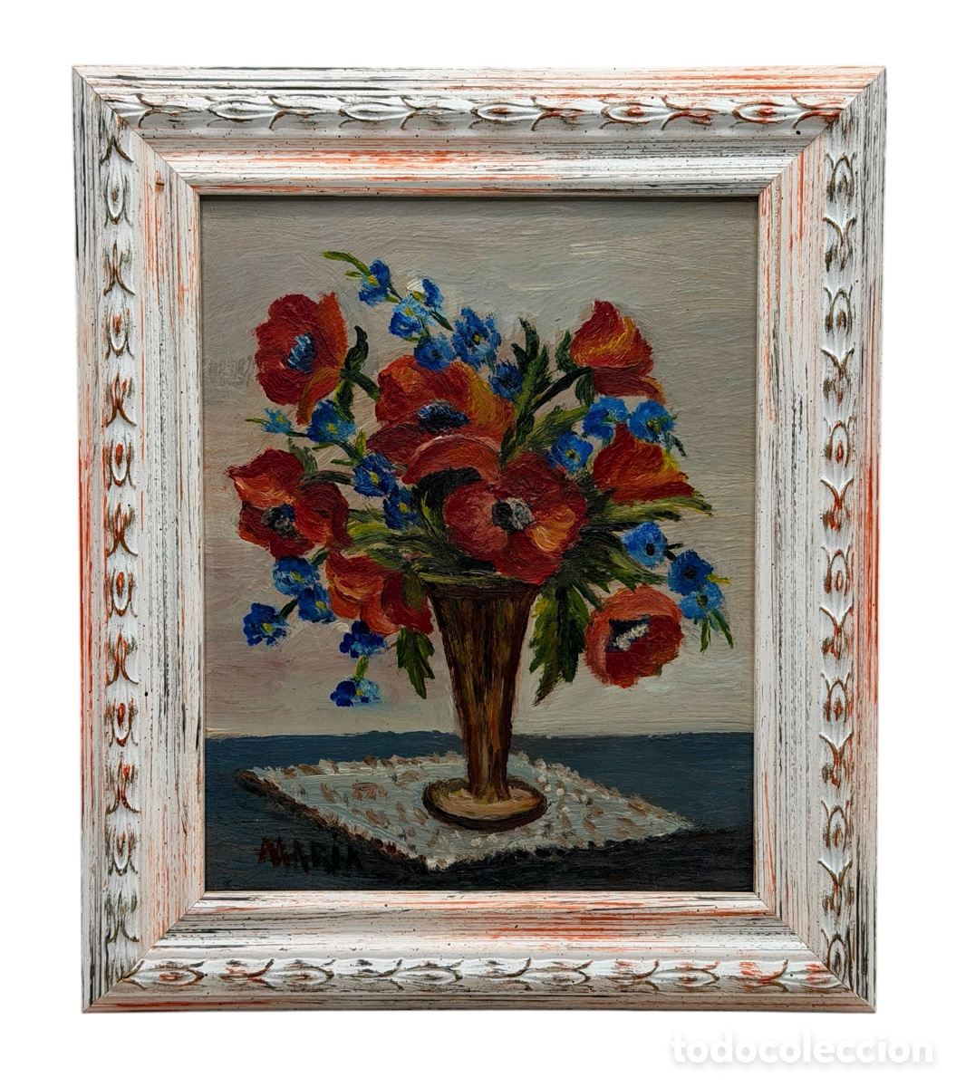 Arte: Pintura al &Oacute;leo Bodeg&oacute;n de Flores