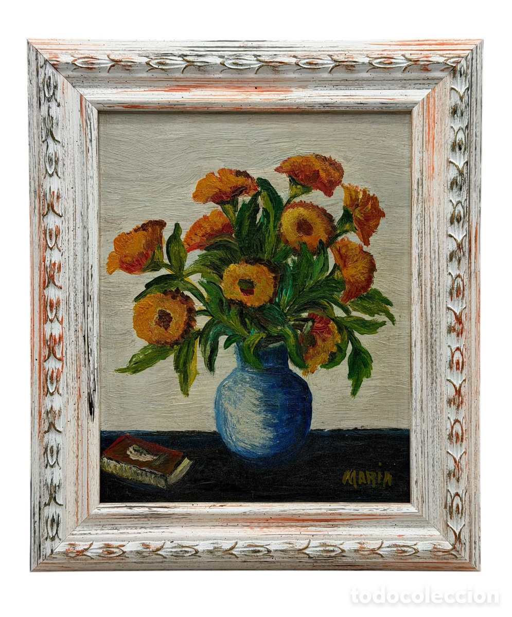 Arte: Pintura al &Oacute;leo Bodeg&oacute;n de Flores