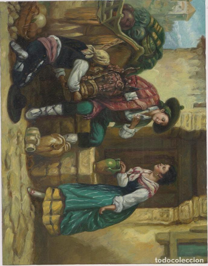 Arte: Camino de Granada. Escuela andaluza. Oleo sobre cobre (23,5x18) siglo XX