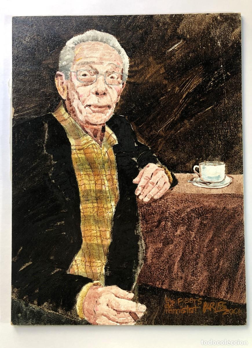 Arte: RETRATO DE ENRIC HUGUET MUIXI / PINTURA ORIGINAL SOBRE TABLA DM / AUTOR - CARLES CATAL&Aacute;N I BOLUFER