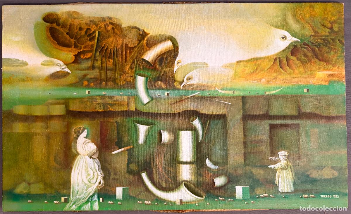 Arte: Mihajlo Đoković TIKALO , Mihailo Djokovic Tikalo , Serbia , Yugoslavia , &oacute;leo lienzo 1983, R284