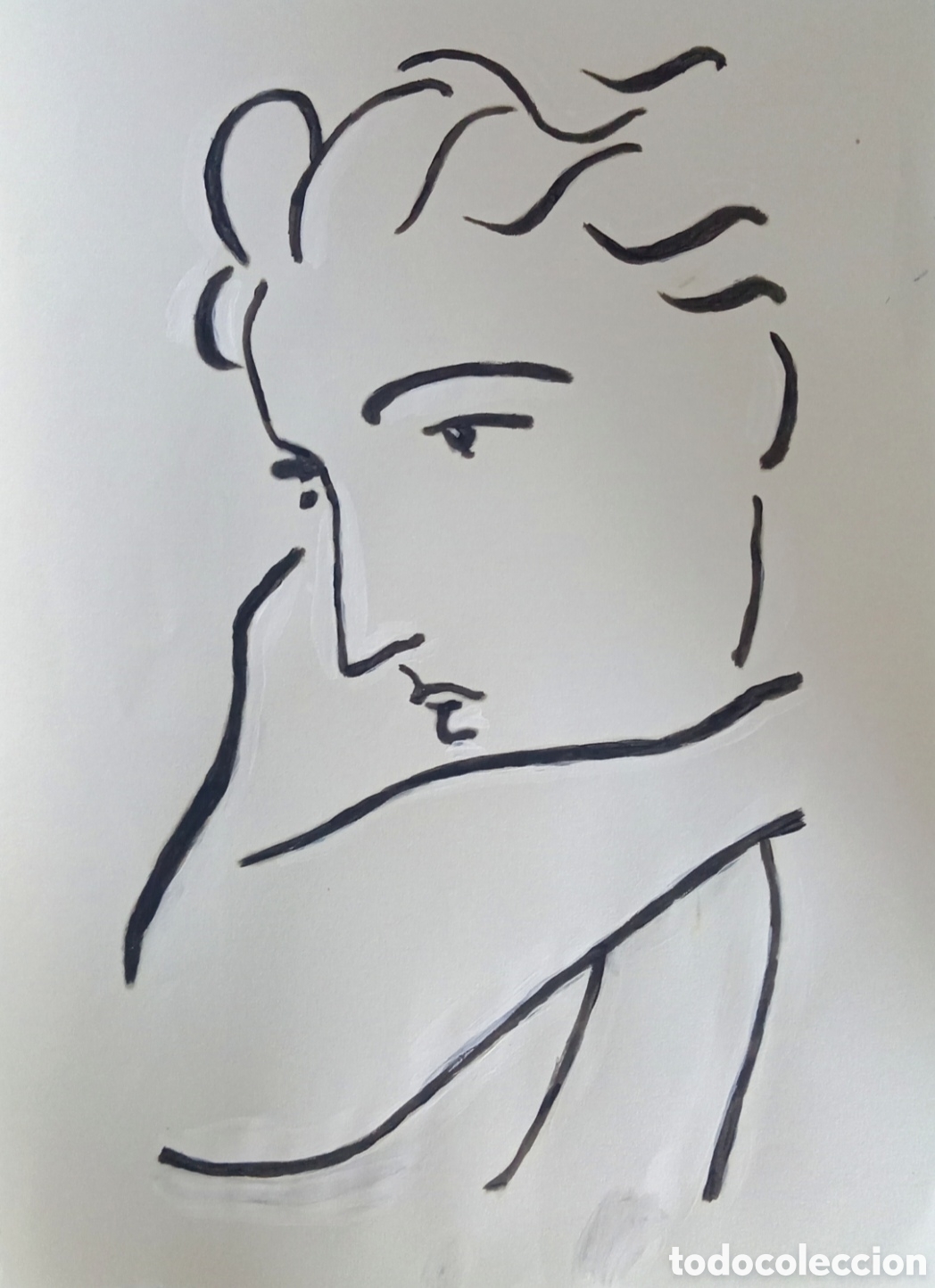 Arte: Interpretaci&oacute;n pintura dibujo (6) Matisse (t&eacute;cnica mixta) acuarela y acr&iacute;lico sobre papel 30,5cm x 2