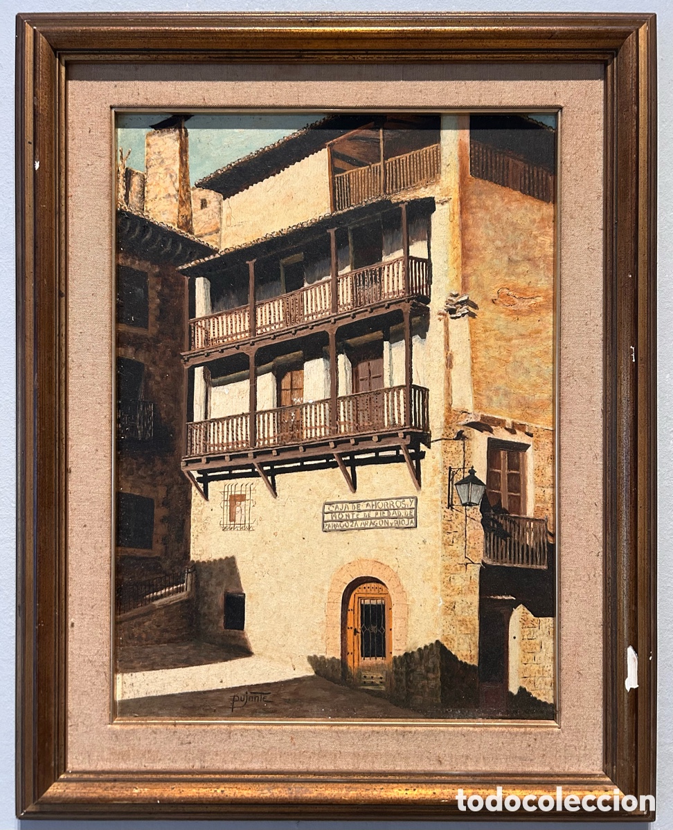 Arte: G. A. Pujalte (1944) &ndash; Arquitectura tradicional espa&ntilde;ola &ndash; &Oacute;leo sobre tabla