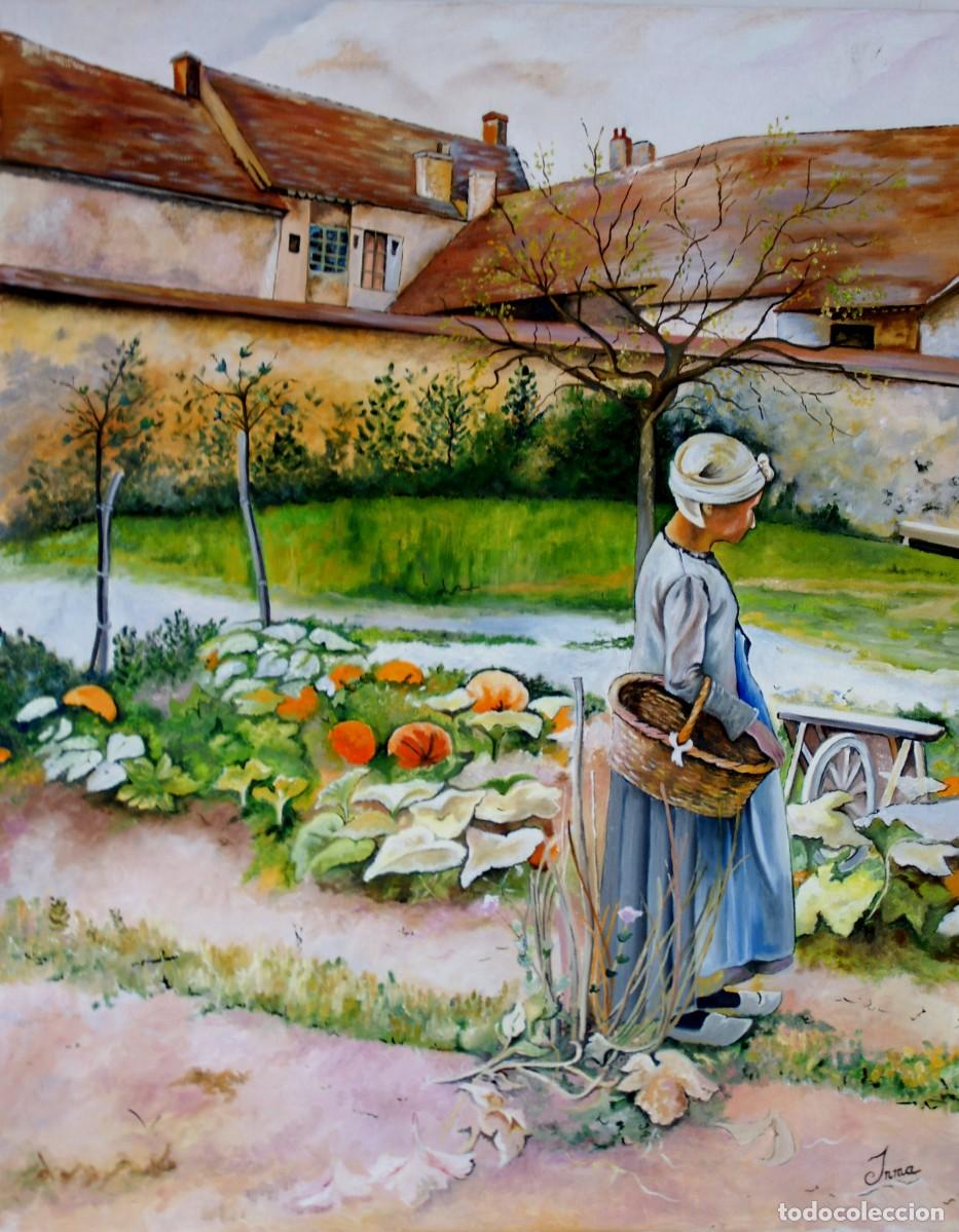Kunst: En el huerto-&Oacute;leo sobre lienzo pintado por Inma Escrich