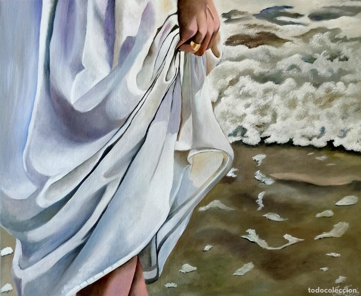 Kunst: Entre olas-&Oacute;leo sobre lienzo pintado por Inma Escrich