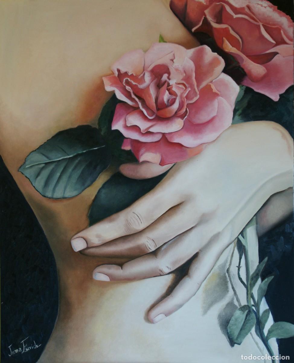 Arte: Mis rosas-&Oacute;leo sobre lienzo pintado por Inma Escrich