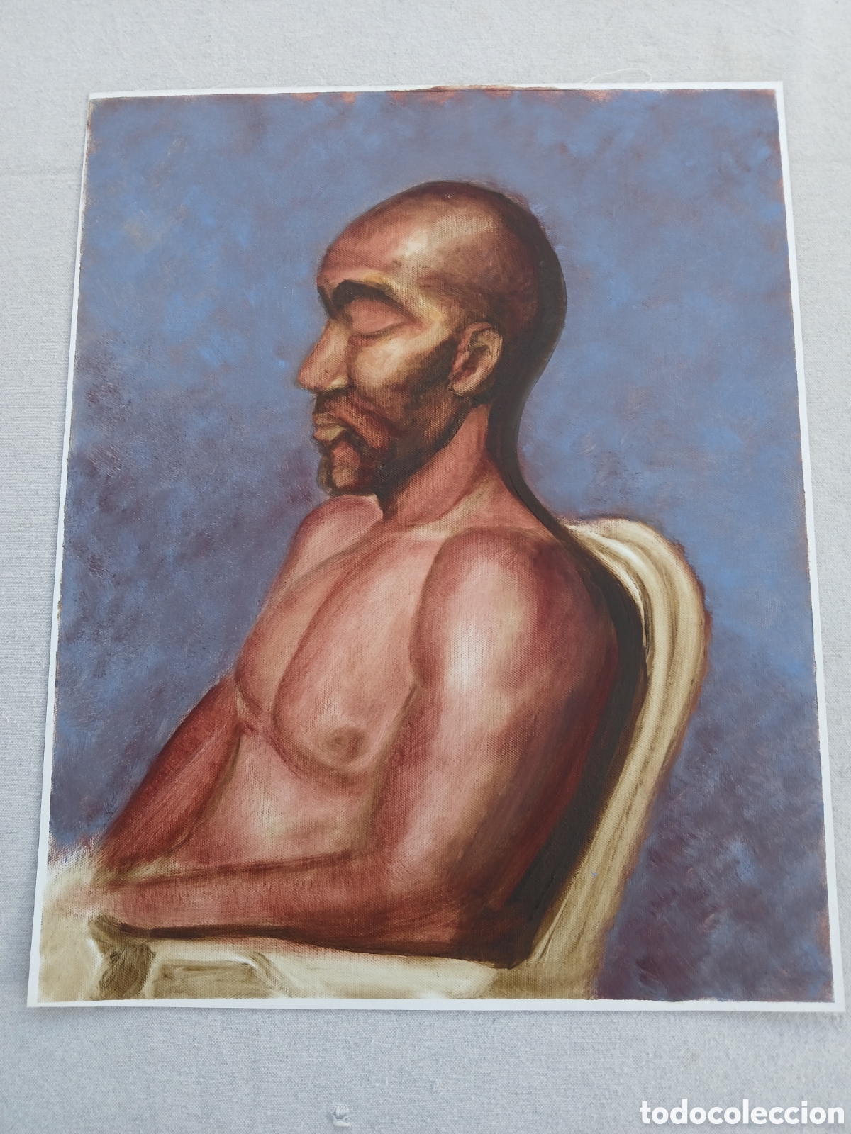 Arte: Busto masculino. &Oacute;leo sobre lienzo