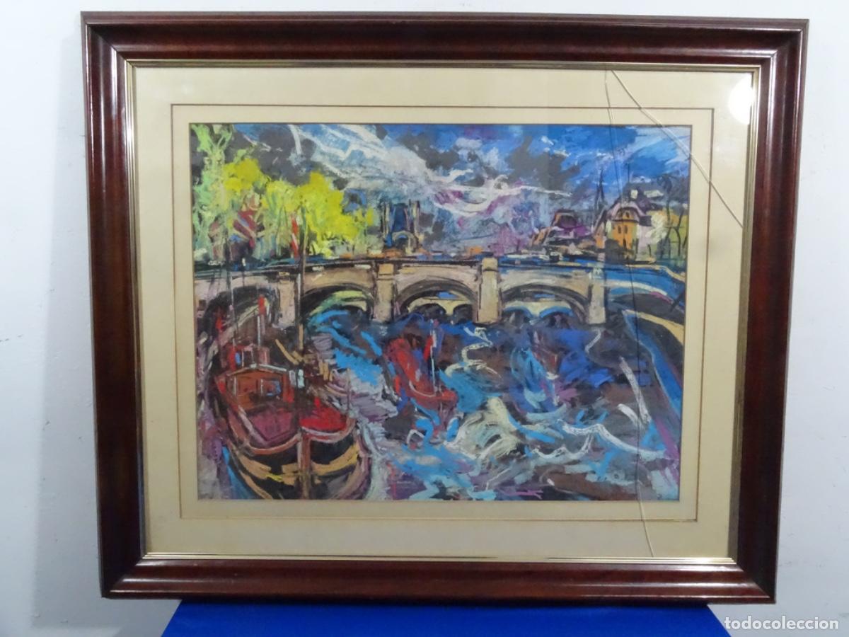 Art: GRAN PASTEL JOAN ABELLO I PRAT (MOLLET DEL VALLES 1922-2008). VISTA DE PARIS.