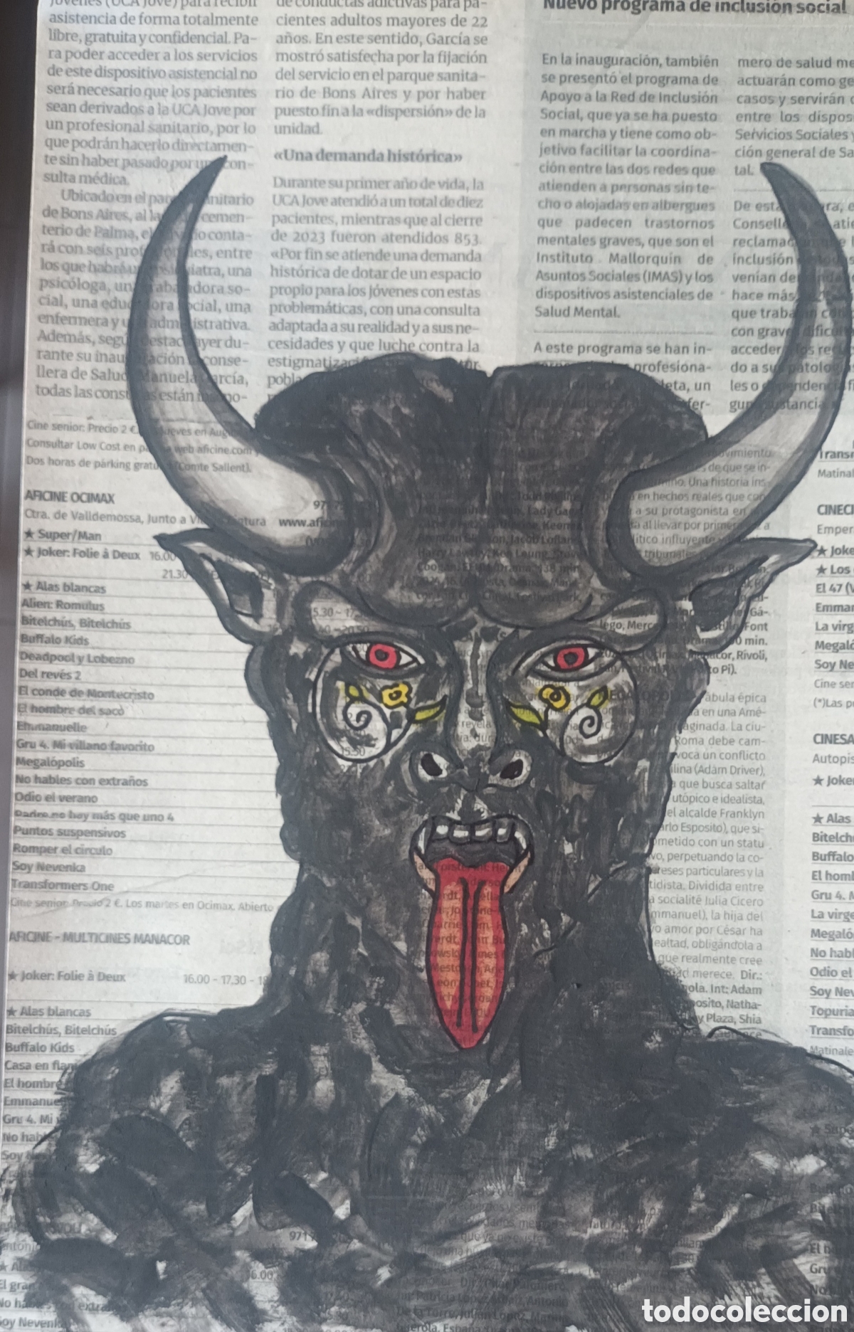 Art: Oleo sobre periodico pegado a cartulina