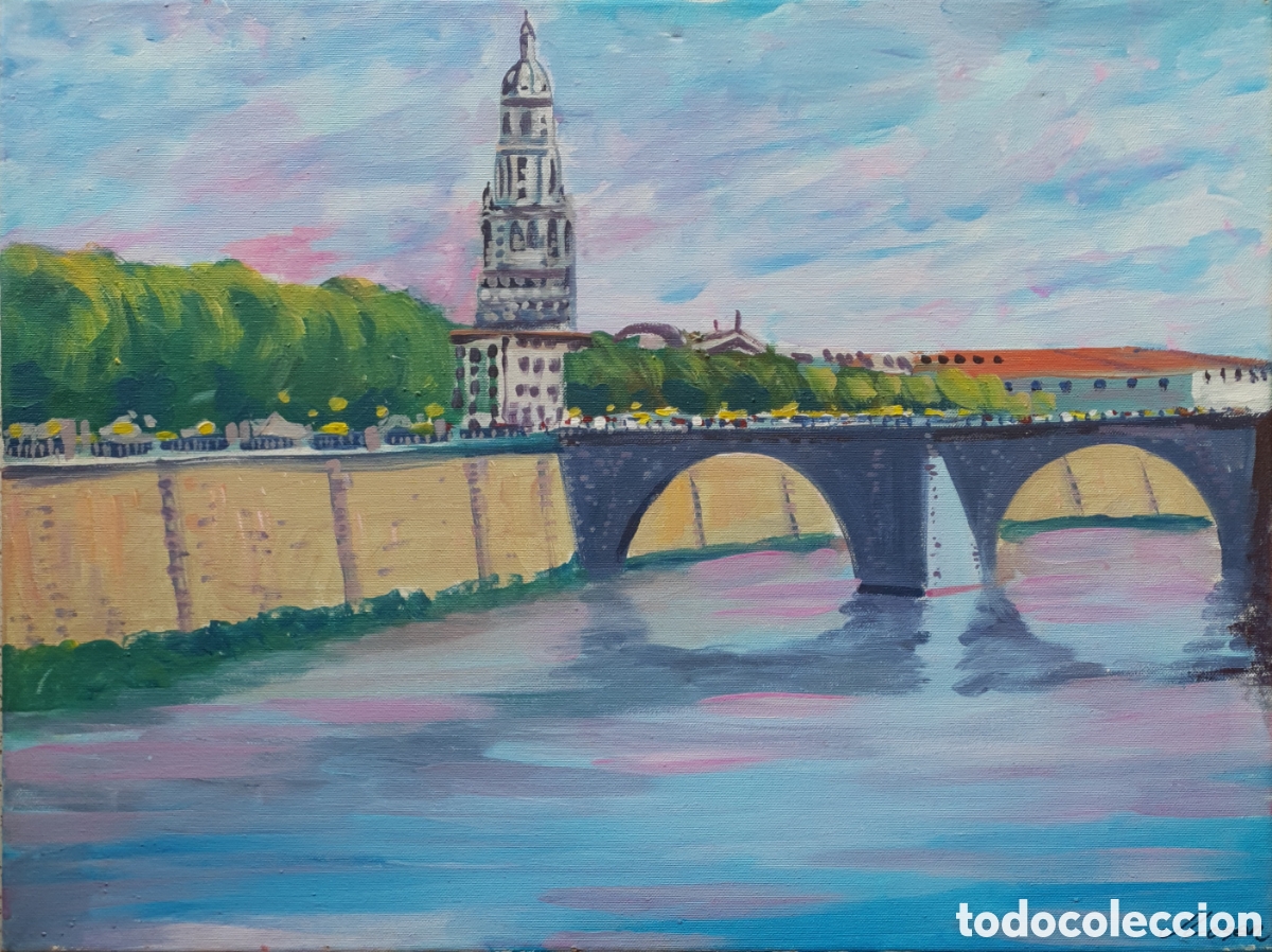 Arte: Jes&uacute;s Losan (Barcelona, 1944) - Vista de Murcia.Oleo/Tela.Firmado.