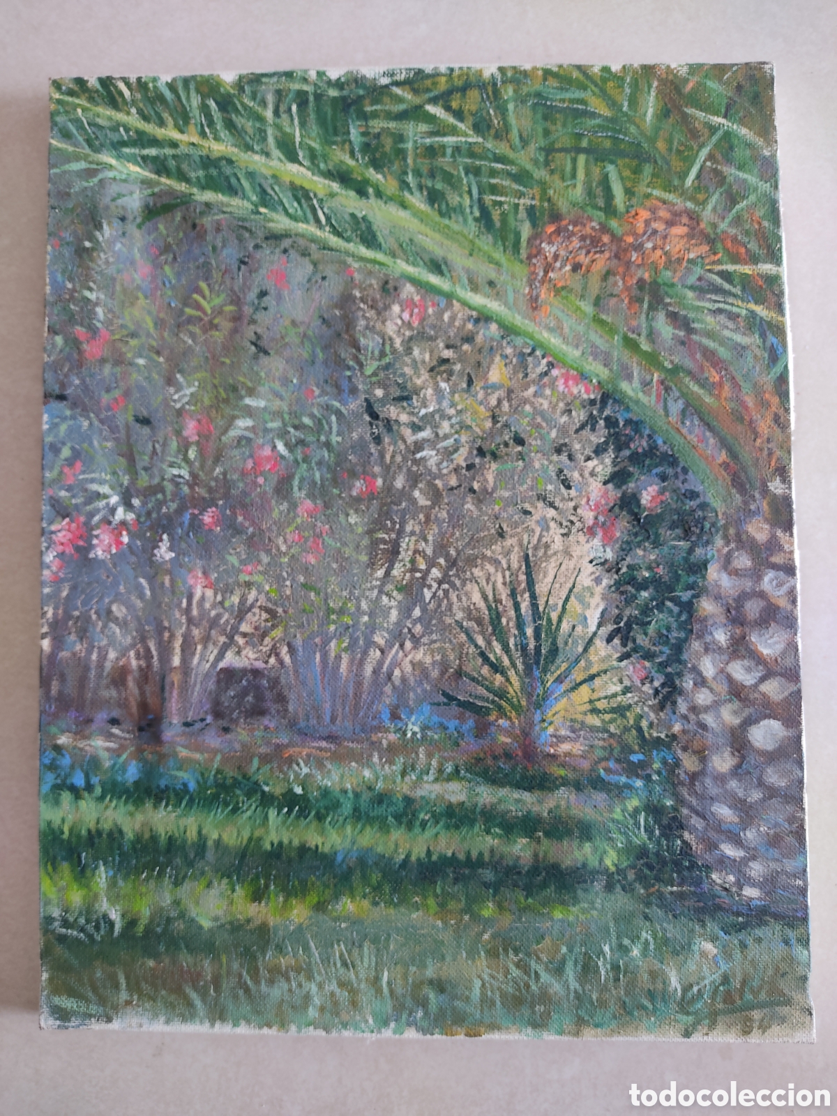 Arte: OLEO SOBRE TELA JARDIN 1984 35X27