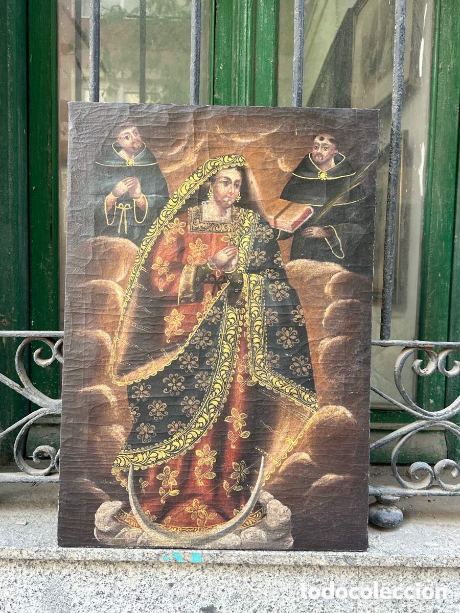Arte: Pintura virgen con santos