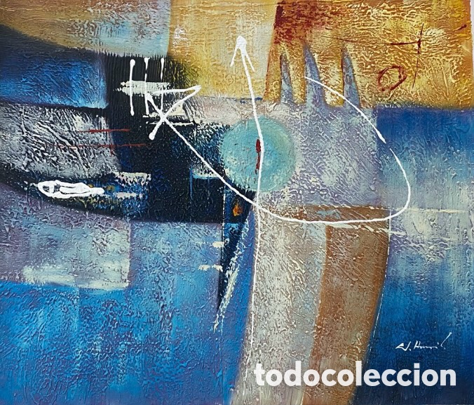 Art: Obra abstractacci&oacute;n contempor&aacute;nea mat&eacute;rico gestual sobre lienzo 52 cm x 62 cm.