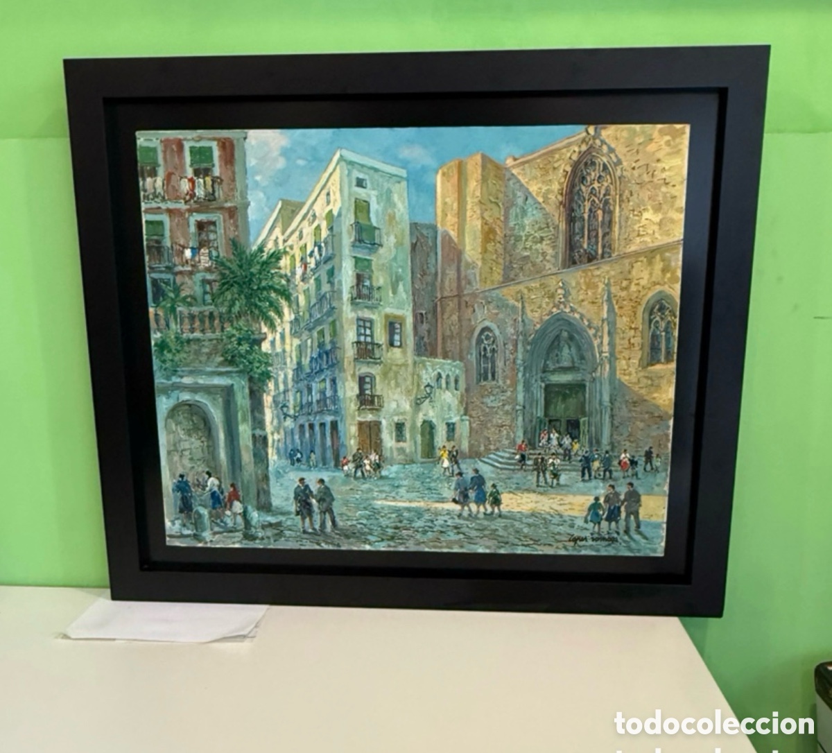 Arte: RAM&Oacute;N L&Oacute;PEZ MU&Ntilde;OZ (1905-1985). &rdquo; PLAZA DEL JUSTO Y DEL PASTOR&rdquo; &oacute;leo sobre lienzo