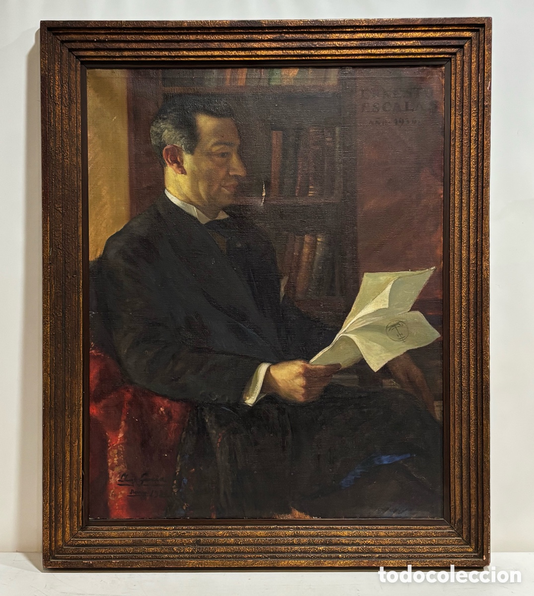 Arte: LUIS GARCIA OLIVER - OLEO LIENZO - ERNESTO ESCALAS - ROMA, 1936
